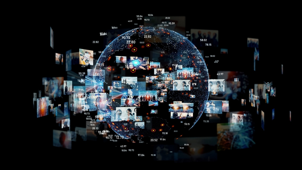 Digital,contents,concept.,social,networking,service.,streaming,video.,communication,network.